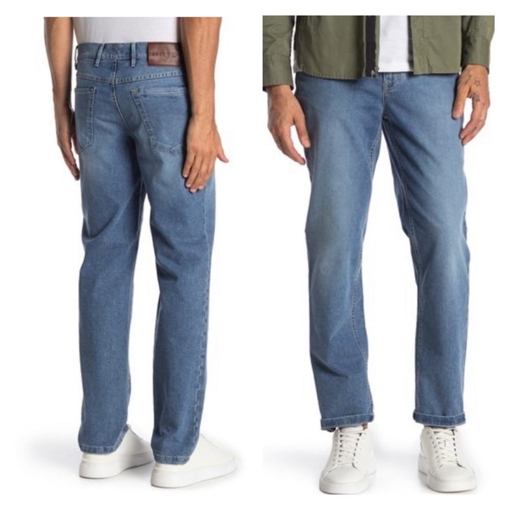HILTL Noah Straight Fit Jeans 30x32‎ Blue Denim Cotton Blend 5 Pocket Relaxed